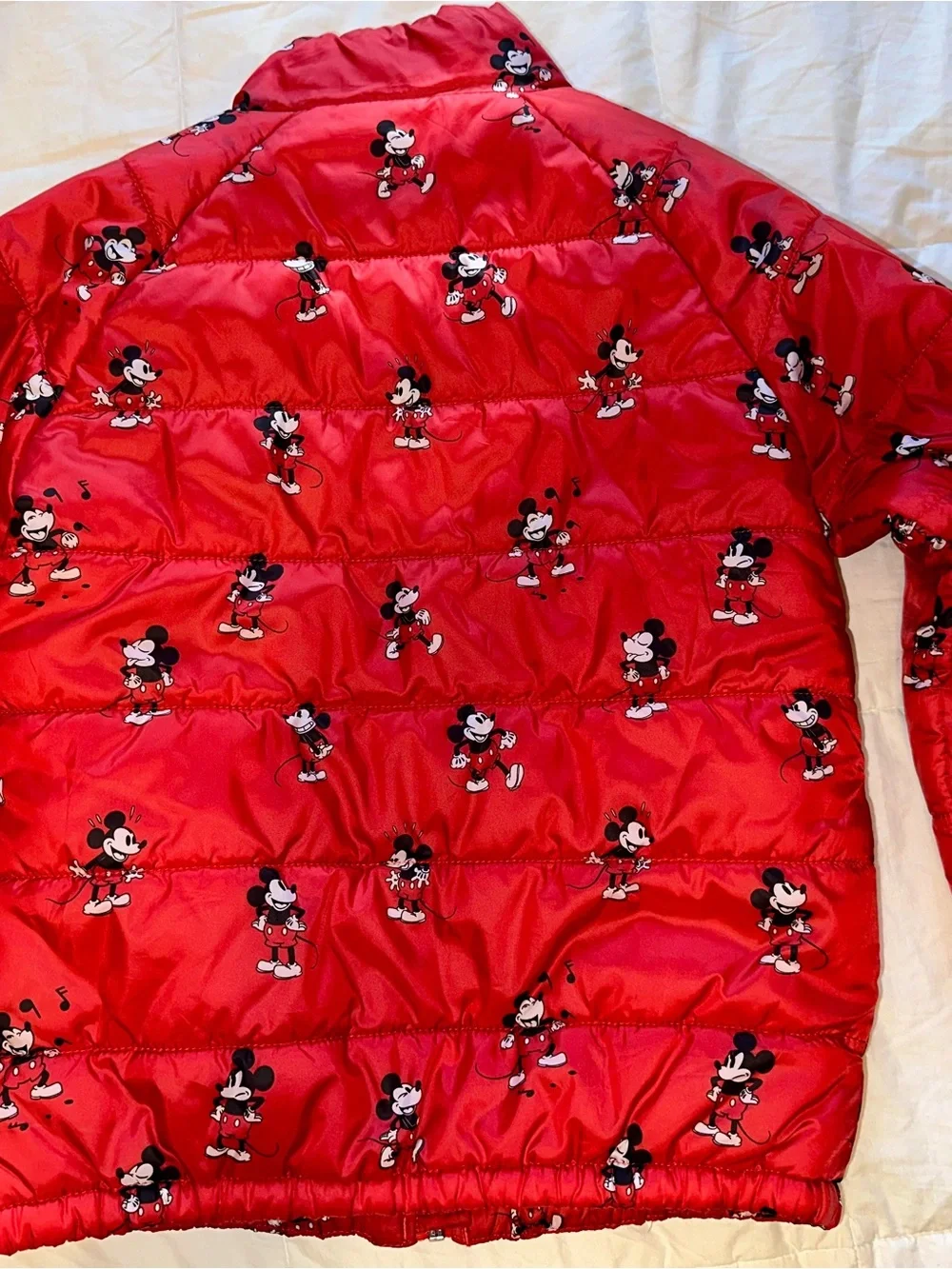 Kids Disney Red Mickey Mouse Puffer Jacket 7/8